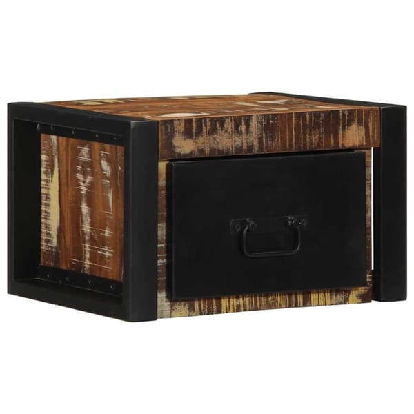 vidaXL sengeskabe 2 stk 40x35x25 cm massivt genbrugstræ flerfarvet
