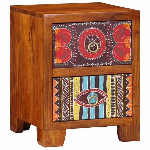 vidaXL yöpöytäkaappi 2 kpl 35x35x45 cm massiivipuu akaasia