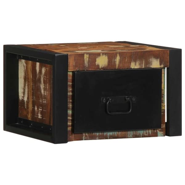 vidaXL yöpöytäkaappi monivärinen 40x35x25 cm massiivipuu kierrätetty