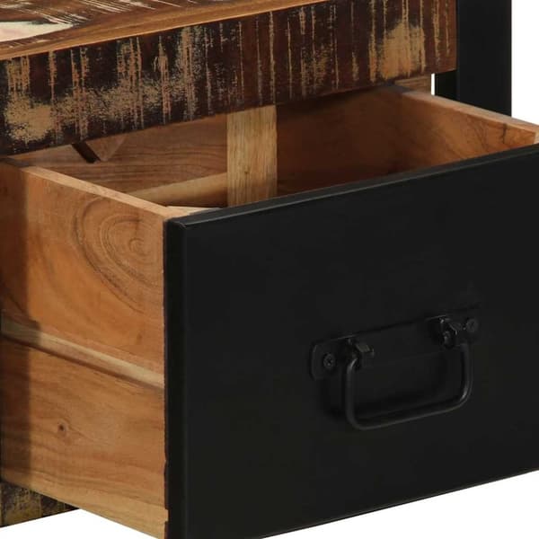 vidaXL yöpöytäkaappi monivärinen 40x35x25 cm massiivipuu kierrätetty