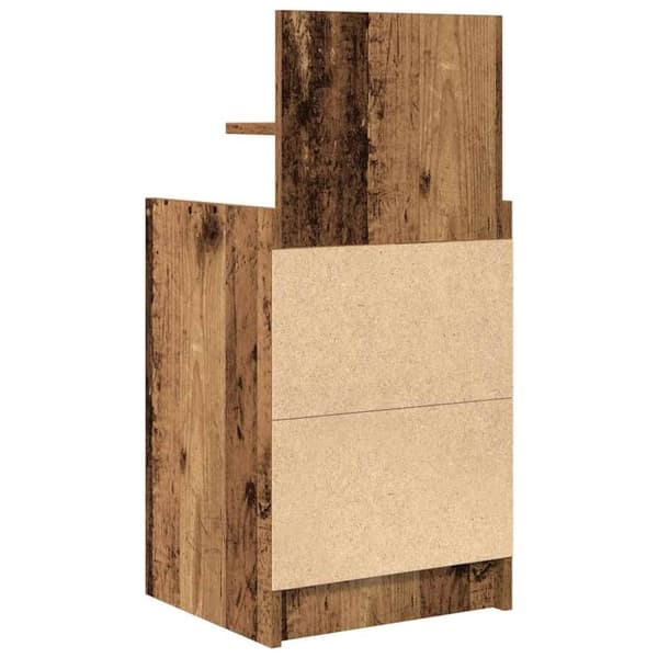 vidaXL sengebord med 2 skuffer 38x34x80 cm antikt træ