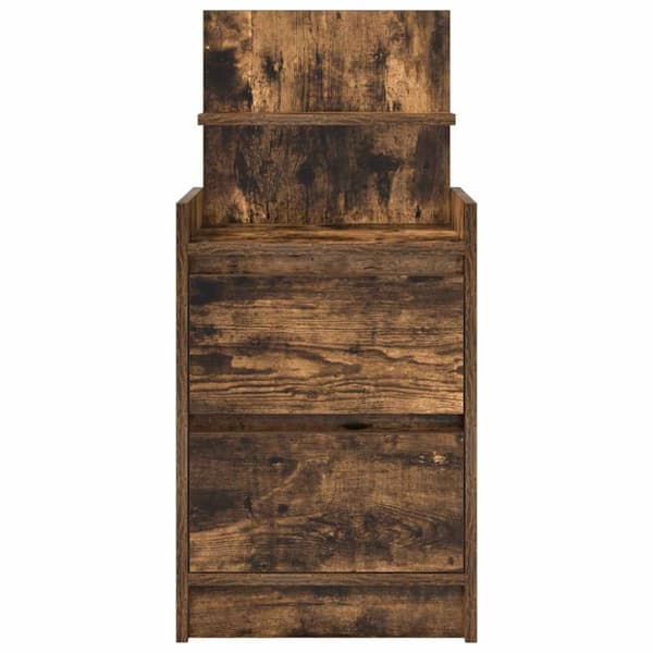 vidaXL sengeborde med 2 skuffer 2 stk. 38x34x80 cm røget egetræsfarve
