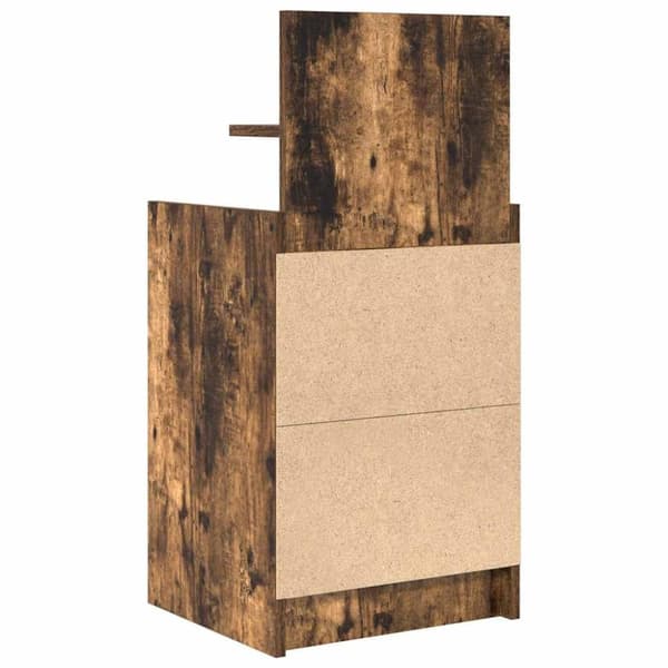 vidaXL sengeborde med 2 skuffer 2 stk. 38x34x80 cm røget egetræsfarve