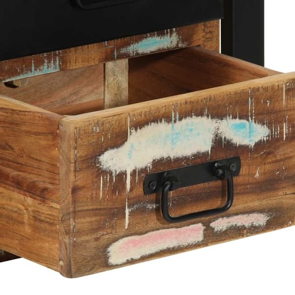 vidaXL sengeskabe 2 stk 40x35x40 cm massivt genbrugstræ flerfarvet