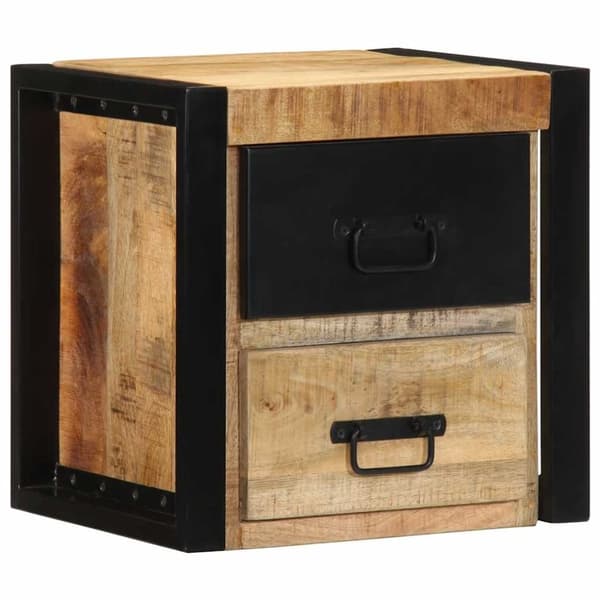 vidaXL sengeskab 40x35x40 cm massivt ru mangotræ