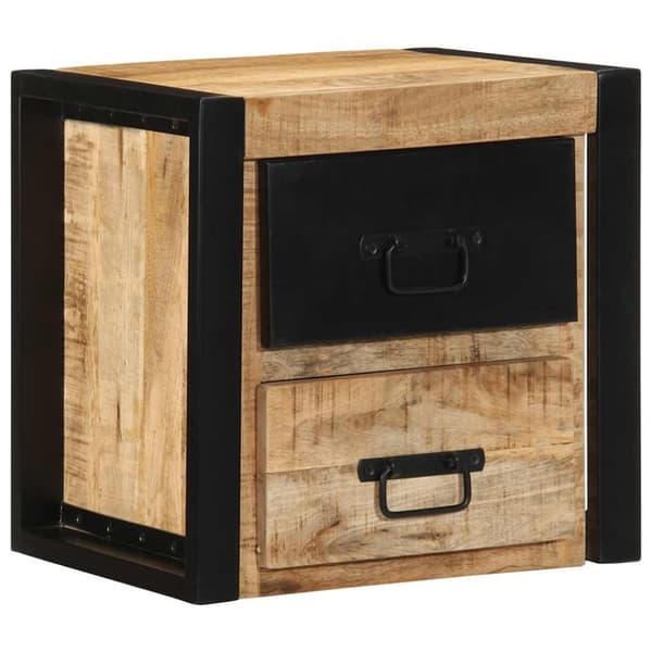 vidaXL sengeskab 40x35x40 cm massivt ru mangotræ