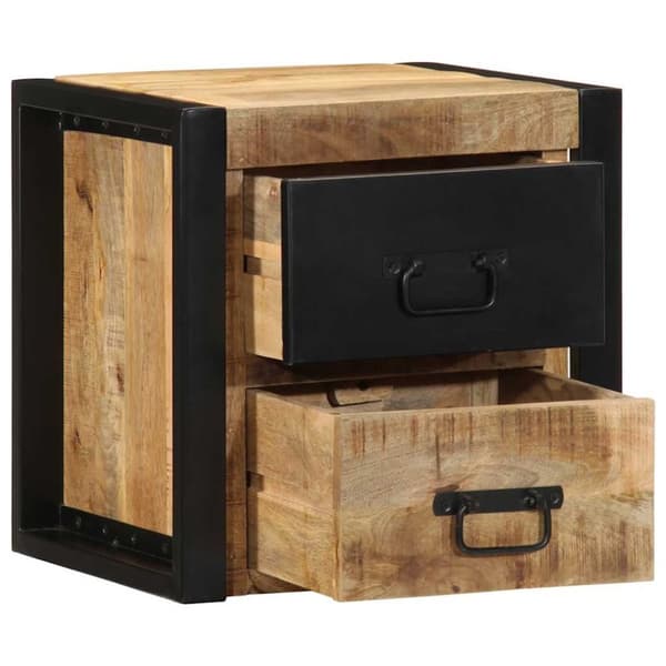 vidaXL sengeskab 40x35x40 cm massivt ru mangotræ