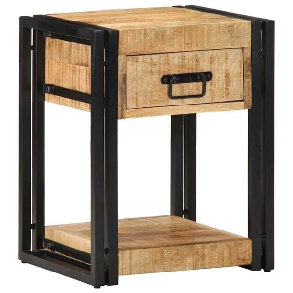 vidaXL sengebord 40x35x50 cm massivt ru mangotræ