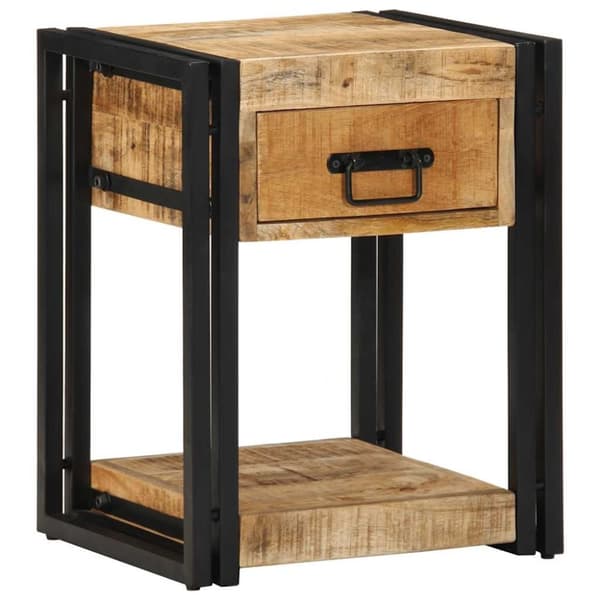 vidaXL sengebord 40x35x50 cm massivt ru mangotræ