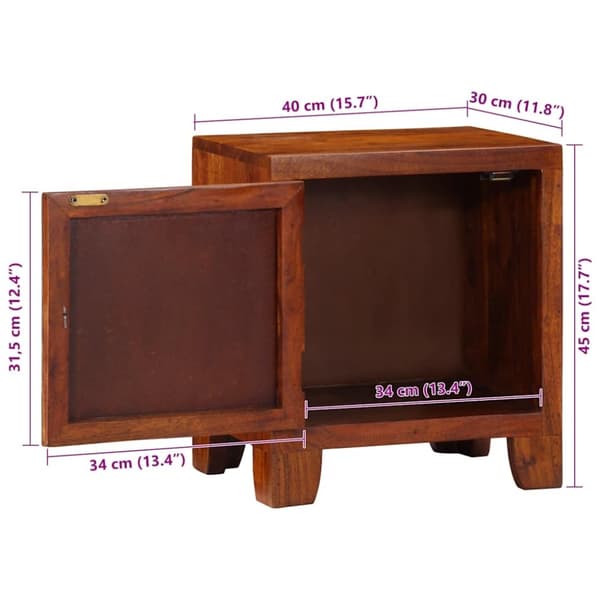vidaXL Nattbord 40x30x45 cm heltre akasie