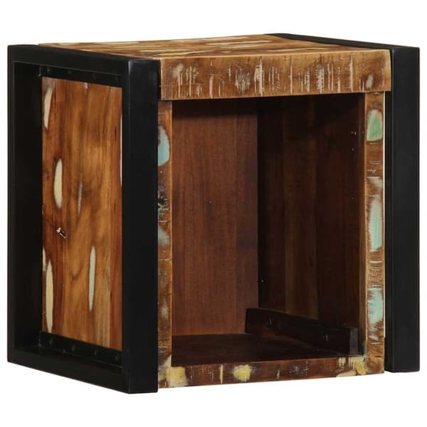 vidaXL Nattbord flerfarget 40x35x40 cm gjenvunnet heltre