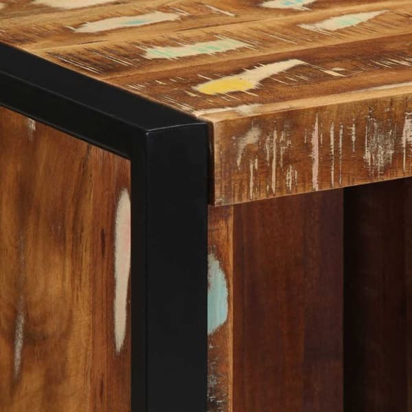 vidaXL Nattbord flerfarget 40x35x40 cm gjenvunnet heltre