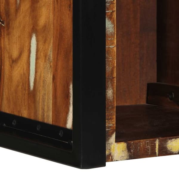 vidaXL Nattbord flerfarget 40x35x40 cm gjenvunnet heltre