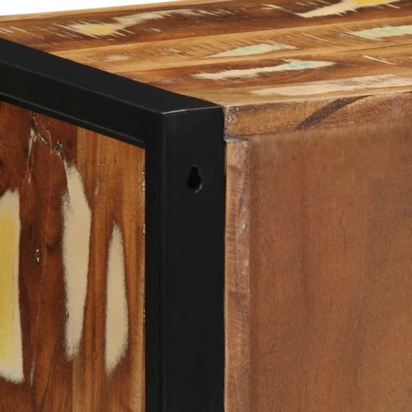 vidaXL Nattbord flerfarget 40x35x40 cm gjenvunnet heltre