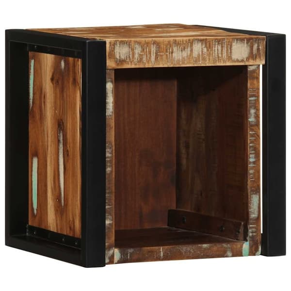 vidaXL Nattbord flerfarget 40x35x40 cm gjenvunnet heltre