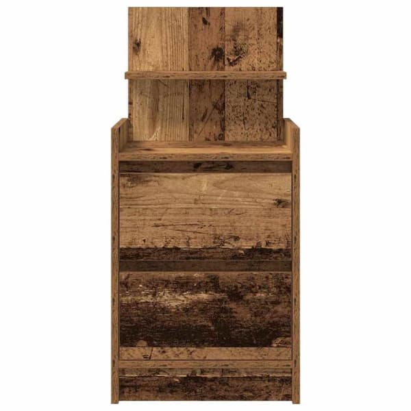 vidaXL Nattbord med 2 skuffer gammelt tre 38x34x80 cm