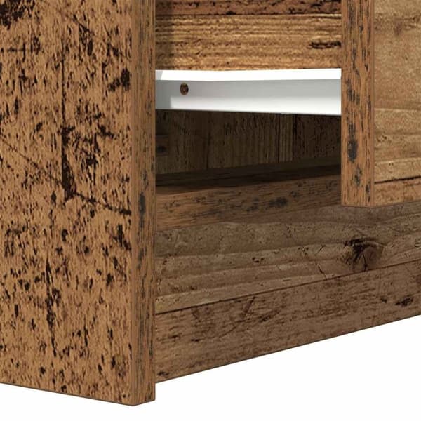 vidaXL Nattbord med 2 skuffer gammelt tre 38x34x80 cm