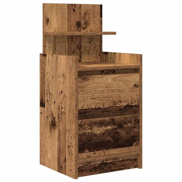 vidaXL Nattbord med 2 skuffer gammelt tre 38x34x80 cm