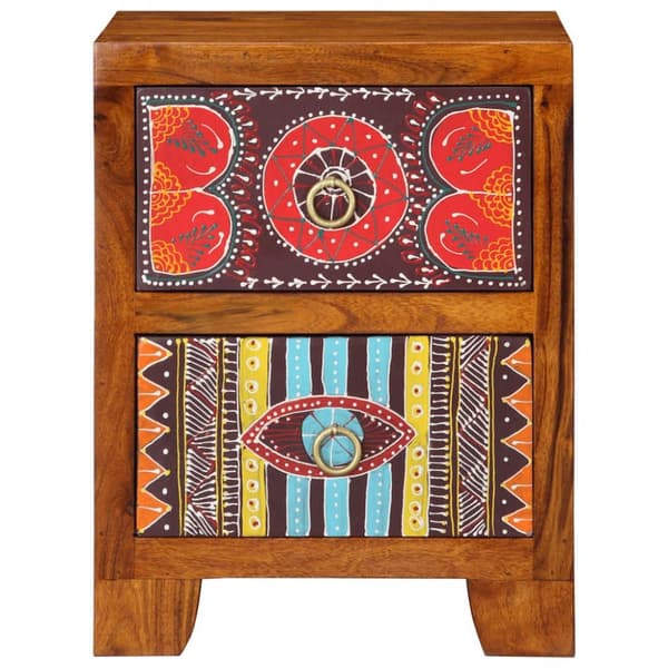vidaXL Sängbord 2 st 35x35x45 cm massivt trä akacia