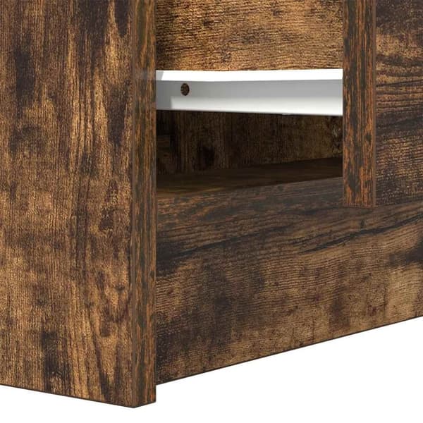 vidaXL Sängbord med 2 lådor 2 st rökt ek 38x34x80 cm