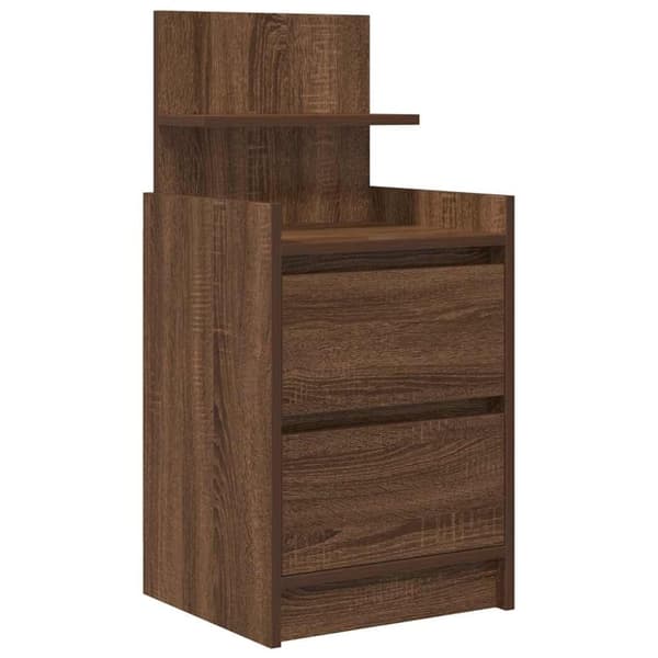 vidaXL Sängbord med 2 lådor 2 st brun ek 38x34x80 cm