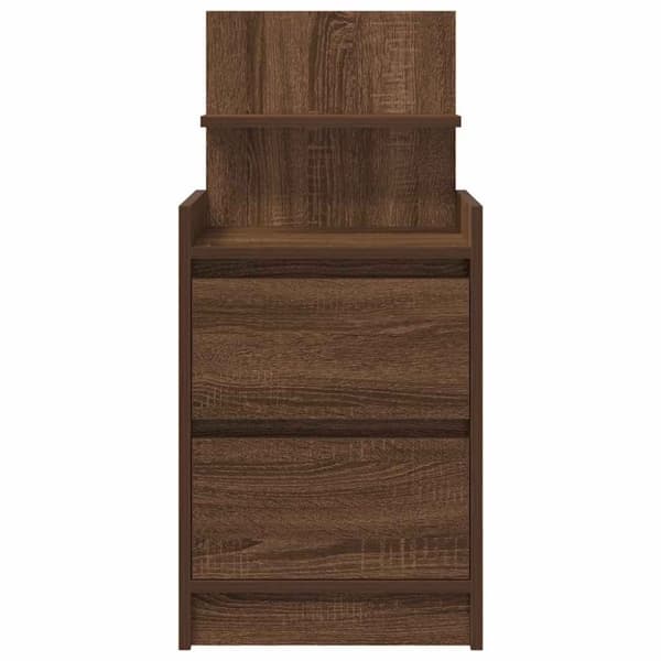 vidaXL Sängbord med 2 lådor 2 st brun ek 38x34x80 cm