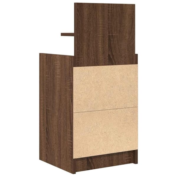 vidaXL Sängbord med 2 lådor 2 st brun ek 38x34x80 cm