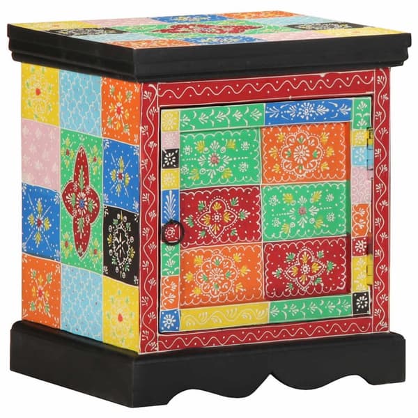 vidaXL sengeskabe 2 stk 40x35x45 cm massivt mangotræ flerfarvet