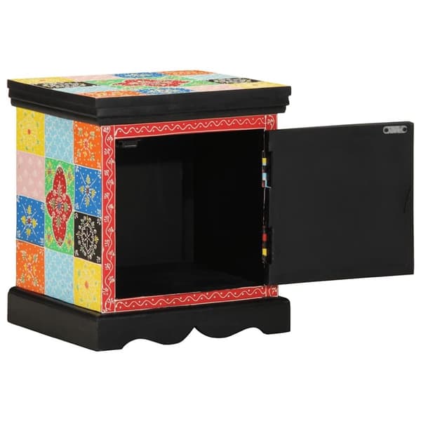 vidaXL sengeskabe 2 stk 40x35x45 cm massivt mangotræ flerfarvet
