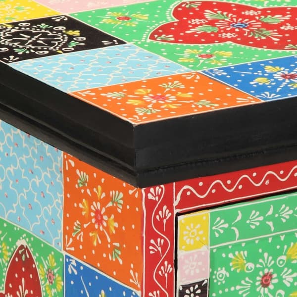 vidaXL sengeskabe 2 stk 40x35x45 cm massivt mangotræ flerfarvet