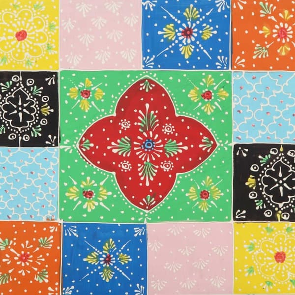 vidaXL sengeskabe 2 stk 40x35x45 cm massivt mangotræ flerfarvet