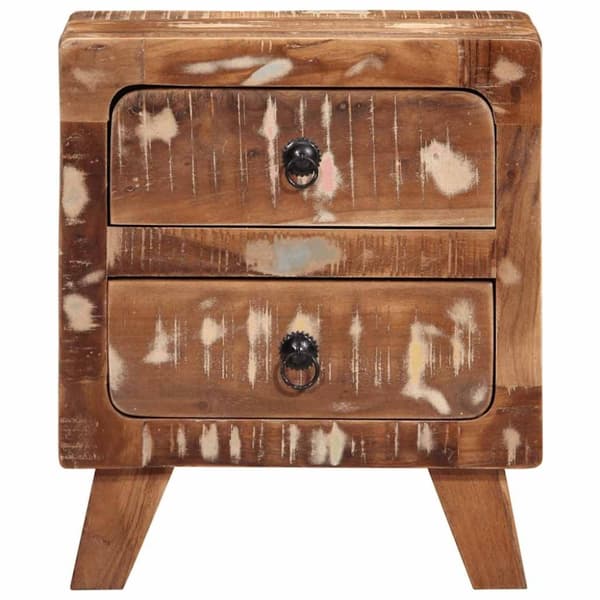vidaXL yöpöytäkaappi 2 kpl 40x32x46 cm massiivipuu kierrätetty
