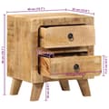 Miniatyrbillede 11 af 11: vidaXL sengeborde 2 stk. 40x32x46 cm massivt ru mangotræ