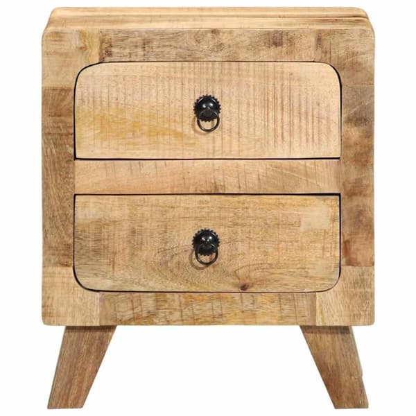 vidaXL sengeborde 2 stk. 40x32x46 cm massivt ru mangotræ