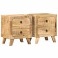 Miniatyrbillede 1 af 11: vidaXL sengeborde 2 stk. 40x32x46 cm massivt ru mangotræ