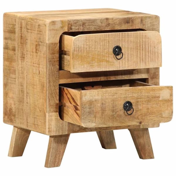 vidaXL sengebord 40x32x46 cm massivt ru mangotræ