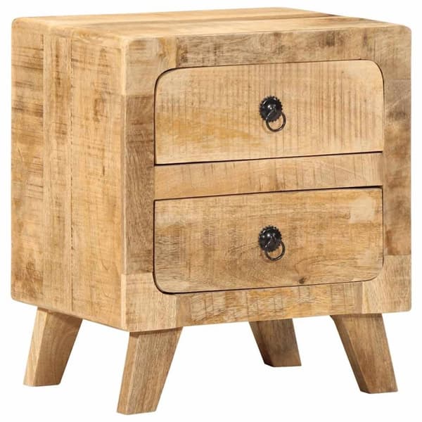 vidaXL sengebord 40x32x46 cm massivt ru mangotræ