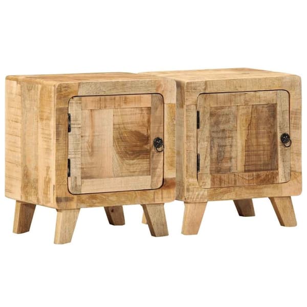 vidaXL Nattskap 2 stk 40x32x46 cm grovt heltre mangotre