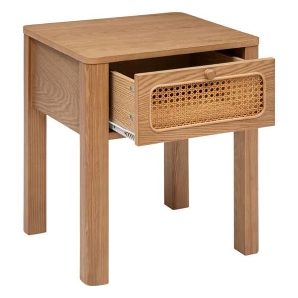 Nattduksbord "Tiria" i askfanér 1 låda H52,5cm - Naturligt trä - Atmosphera inredningsdesigner