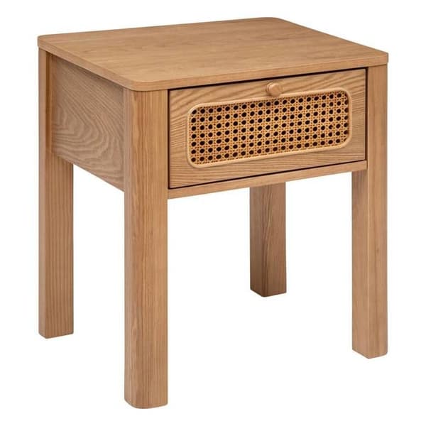 Nattduksbord "Tiria" i askfanér 1 låda H52,5cm - Naturligt trä - Atmosphera inredningsdesigner