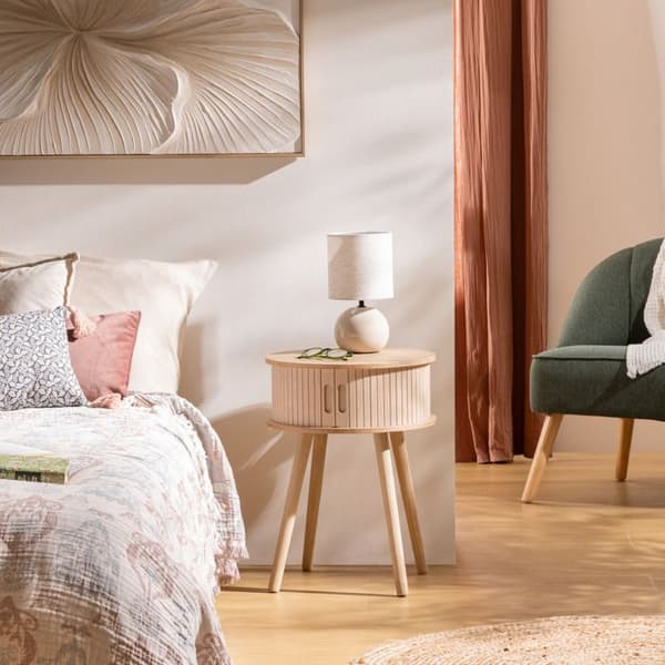 Chevet 2 dörrar "Nysos" crème 54x40x40cm - Atmosphera inredningsdesigner - Beige