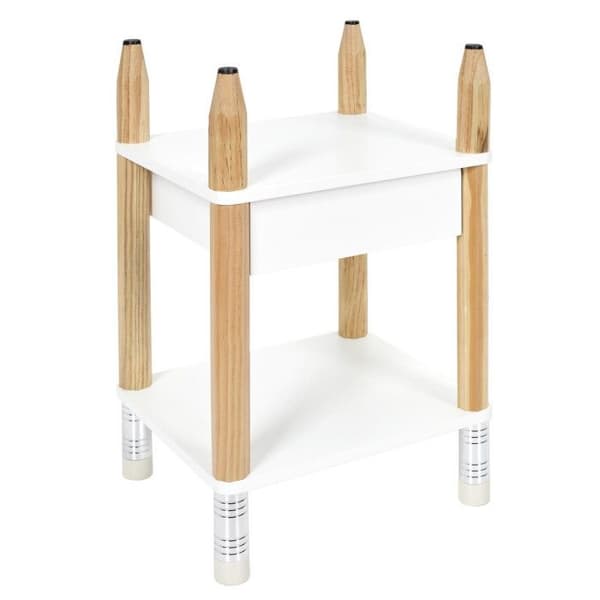 Barnsängbord "crayon" 51cm Vit &amp; Beige - Paris Prix