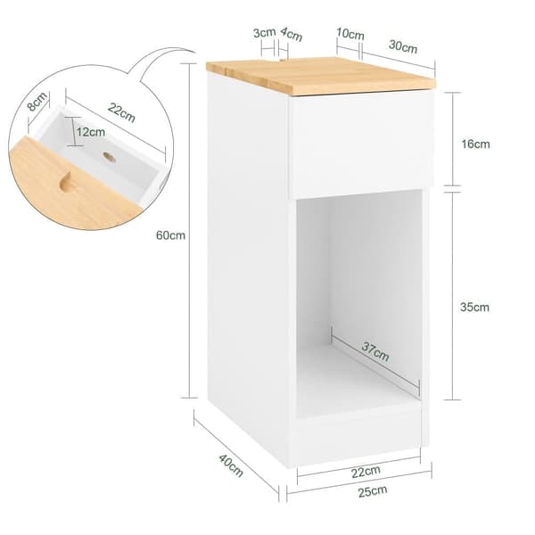 SoBuy Moderne sidebord med opbevaring Sengebord Sofabord Endebord FBT111-II-WN