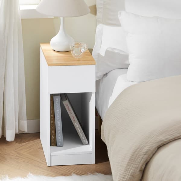 SoBuy Moderne sidebord med opbevaring Sengebord Sofabord Endebord FBT111-II-WN