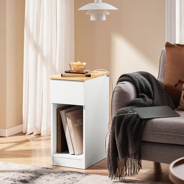 SoBuy Moderne sidebord med opbevaring Sengebord Sofabord Endebord FBT111-II-WN