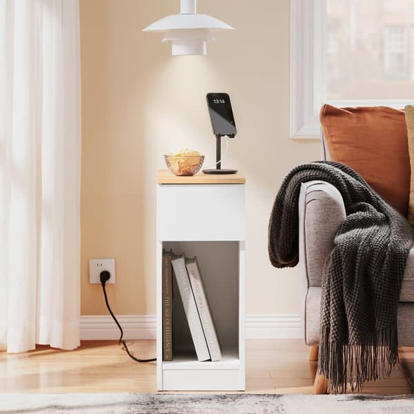 SoBuy Moderne sidebord med opbevaring Sengebord Sofabord Endebord FBT111-II-WN