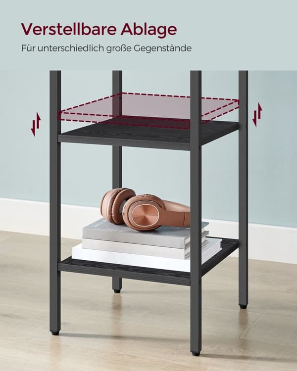 Sengbord - med skuffe og 2 åbne rum