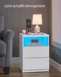 Miniatyrbild 7 av 7: Sängbord med justerbar LED -belysning, Wolkwit