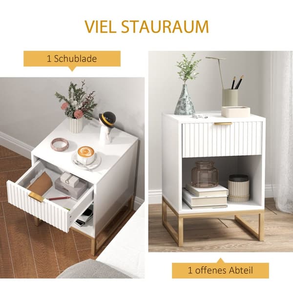 Rootzin sängyn pöytä laatikolla - yöpöytä - sivupöytä - runsaasti säilytystilaa - 40L x 40W x 57H cm