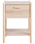Miniatyrbillede 5 af 9: Sengebord Lyst træ MDF Fyrreben 1 Opbevaringsskuffe 1 Hylde Skandinavisk Moderne Design Soveværelse